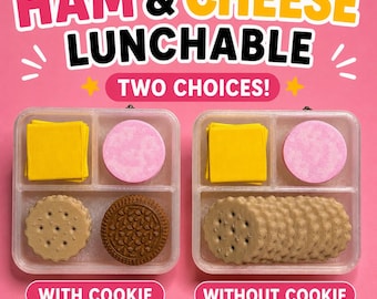 Ham and Cheese Lunchable Fidget Clicker, 3D Printed Food Fidget Toy, Cracker Cheese Ham Sensory Clicker, Mini Desk Sensory Fidget Toy, Gift