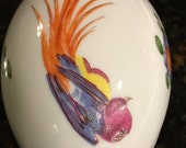 LIMOGES Chamart Hand painted Porcelain Bird and Floral Large Covered Egg Trinket Box