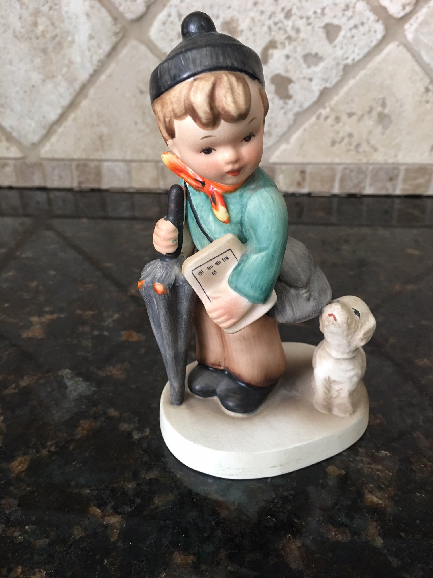Vintage Older Napco Figurine back to School Boy Cool Dog 5 3/4 Inch AH1K Etsy Canada