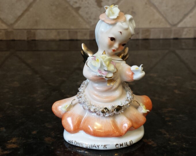 Vintage Lefton Angel Figurine Wednesday's Child K8281 Etsy