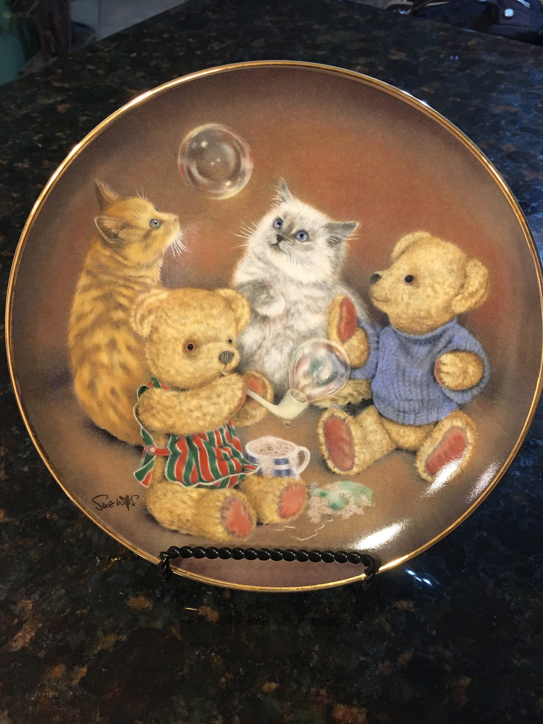 限定品フランクリンミント 飾り皿 テディーベアー と猫 6枚セット 限定品フランクリンミント 飾り皿 テディーベアー と猫 6枚セット