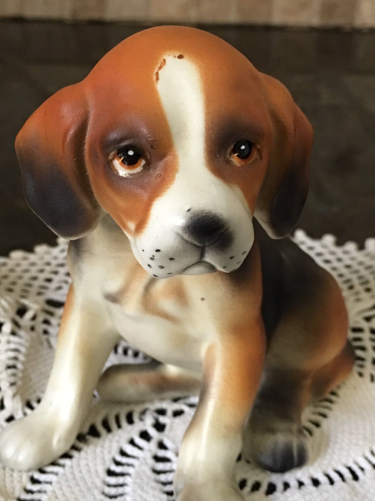 Lefton Beagle Puppy Dog Figurine Statue H691 Made in Japan Porcelain