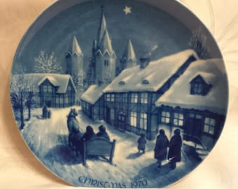 Royale Germany Christmas Plate 1970 Midnight Mass At Kalundborg Church