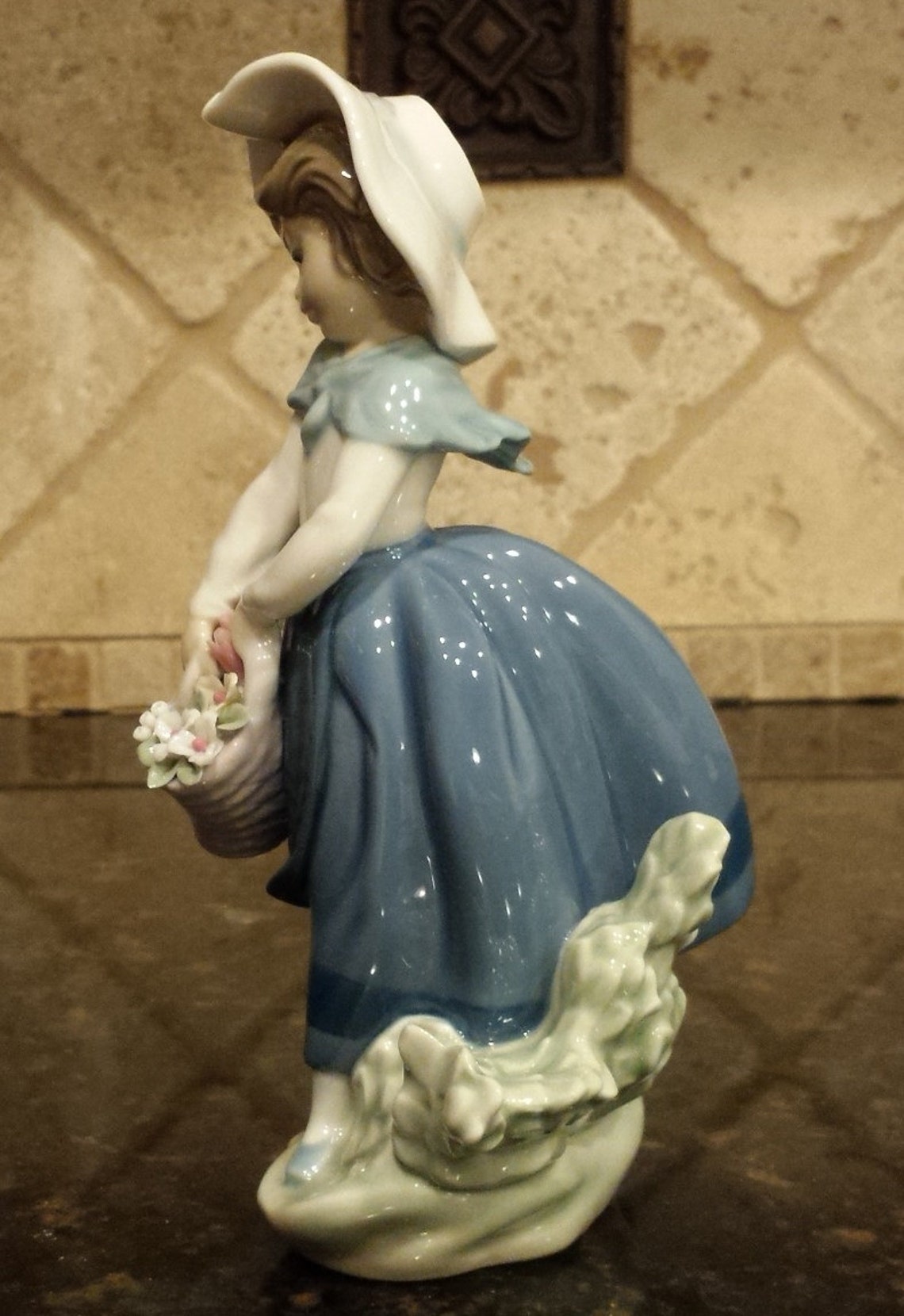 LLADRO Pretty Pickings Girl With Hat and Flower Basket 5222 Etsy