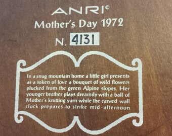 【M様】ご確認　アンリ人形　Ferrandiz 【母の日プレート・1974】 Anri Ferrandiz Mother's Day Plate, Wood Plate From 1972 - Etsy