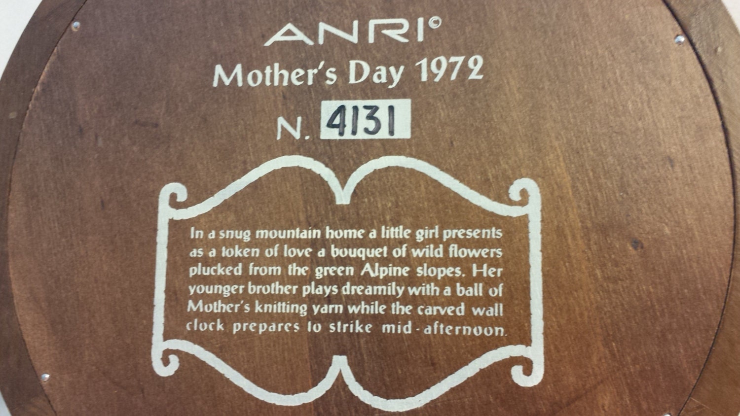 【M様】ご確認　アンリ人形　Ferrandiz 【母の日プレート・1974】 Anri Ferrandiz Mother's Day Plate, Wood Plate From 1972 - Etsy
