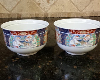 TWO Imari Style Rice Bowls