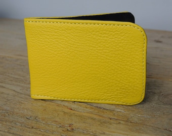 Yellow Leather Card Holder - Travel card case - Oyster Card Holder - Credit Card Case - Card Wallet