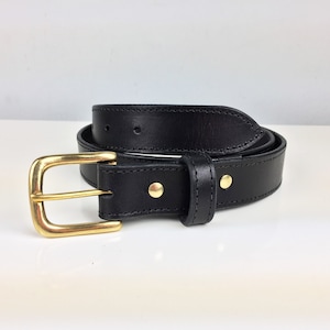 Black 32mm Vegetable Tanned Leather Belt