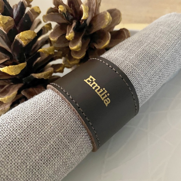 Leather Napkin Ring Etsy
