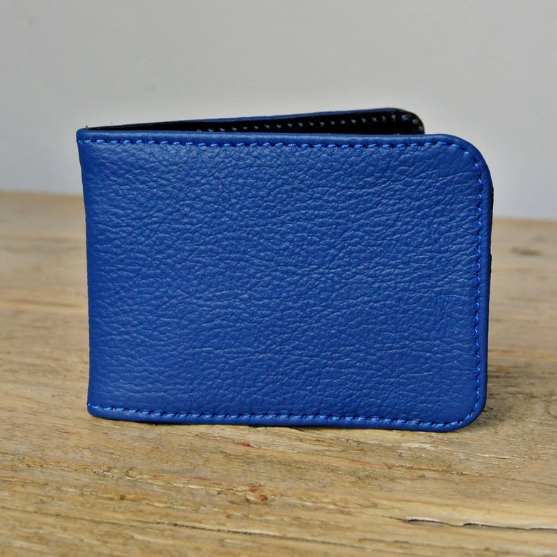 Royal Blue Leather Card Holder Travel card case Oyster Etsy