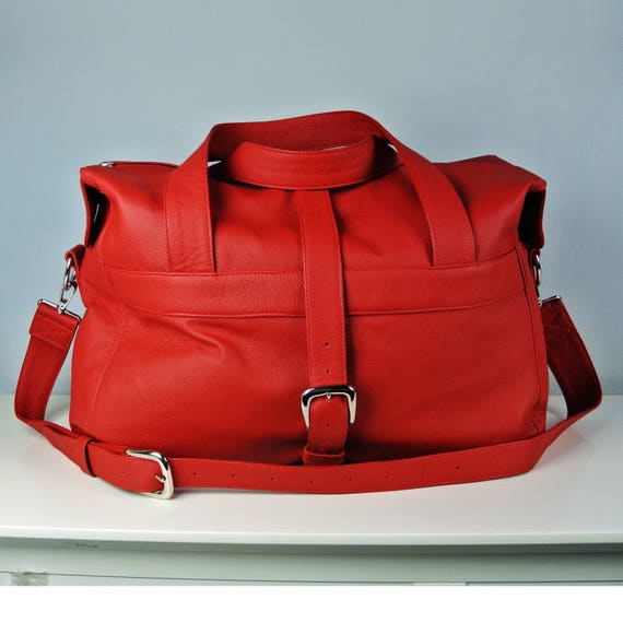 personalised leather travel bag