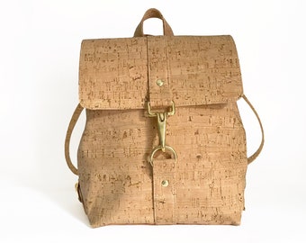 Handcrafted Natural Cork Small Backpack - Vegan - Eco - Sustainable