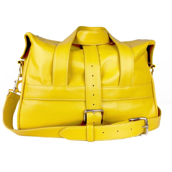 yellow leather bags uk