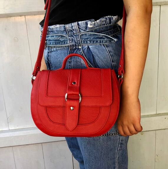 red leather cross body bag uk