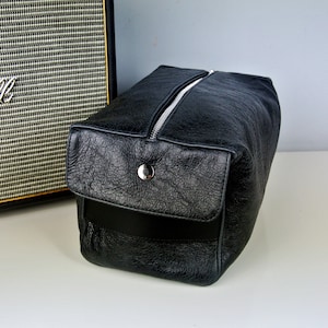 Schwarze Leder Kulturtasche - Kulturbeutel - Kulturbeutel - Kulturbeutel - Handgemacht - Herren Geschenk
