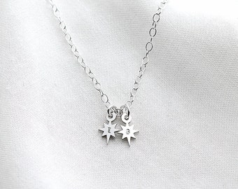 Personalised Tiny Star Initial Necklace, in Sterling Silver