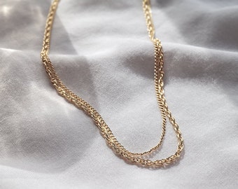 14k Gold Fill Layered Chain Necklace - multi strand necklace - minimal gold necklace - fine gold chain - gold fill layering necklaces