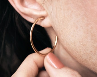 Statement Hoop Earrings in 14k Gold Fill - large gold hoops - minimal hoop earrings - open hoop earrings - thin gold hoops