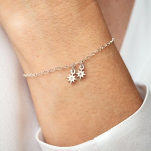 Tiny Star Initial Bracelet, in Sterling Silver