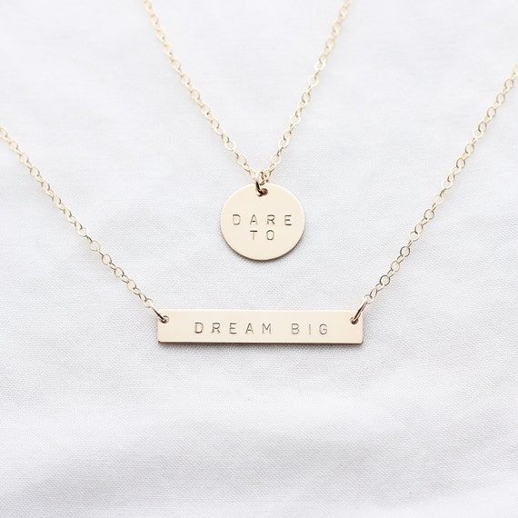 Thick gold bar necklace best sale