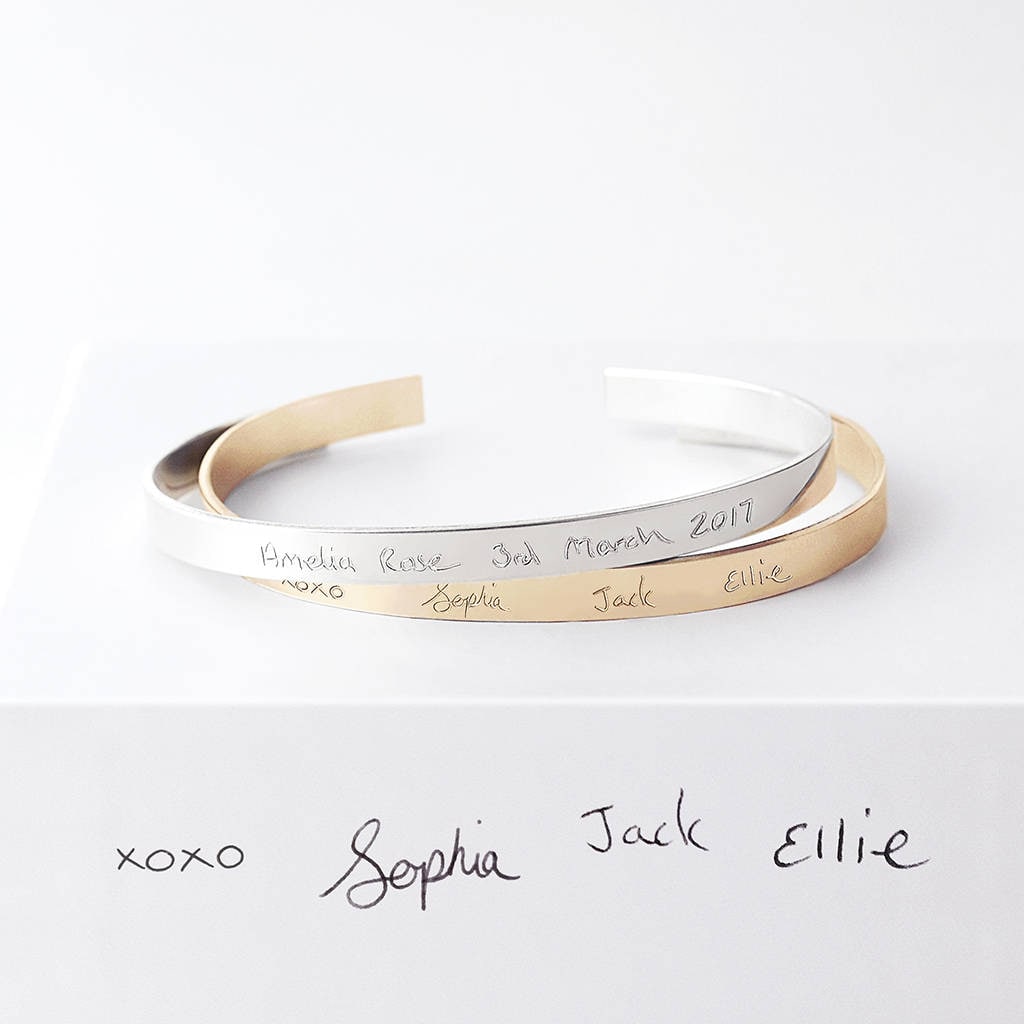 Handwriting cuff bracelet discount