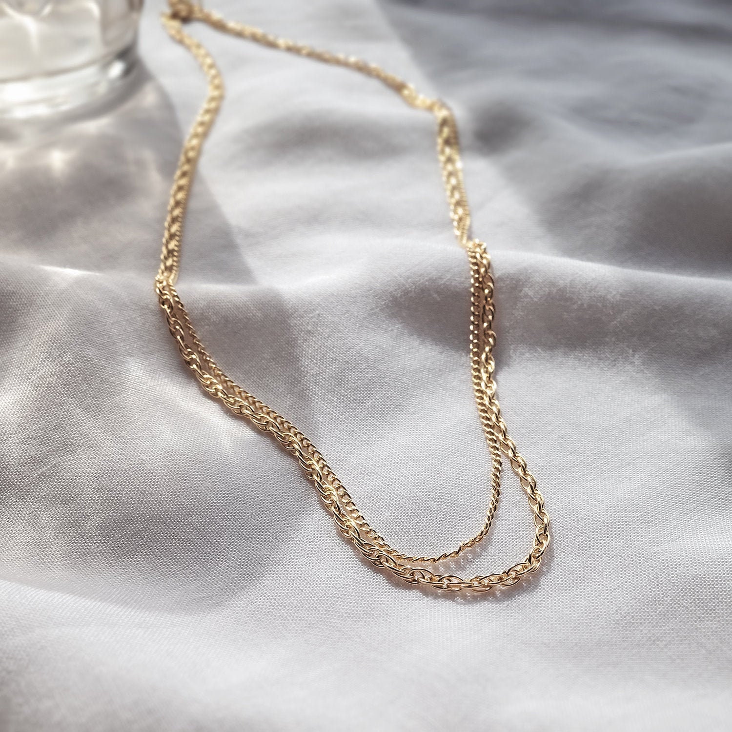 14k Gold Fill Layered Chain Necklace 