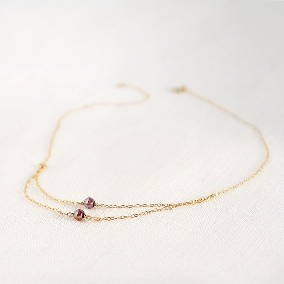 Items similar to Orbit double strand necklace gold layered necklace