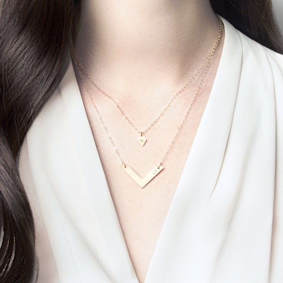 Chevron diamond necklace sale