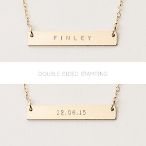 GoCustomNow Vertical Two Bar Necklace with Engraving Rose Gold Plated GoCustomNow Vertical Two Bar Necklace with Engraving Rose Gold Plated