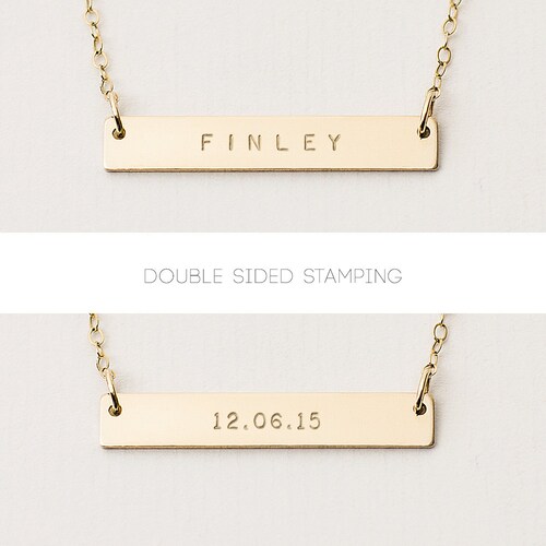 Reversible Bar Necklace Double Sided 
