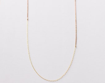 Amina - long gold necklace - 14k gold and brass layering necklace - minimal long chain necklace - long layering necklace