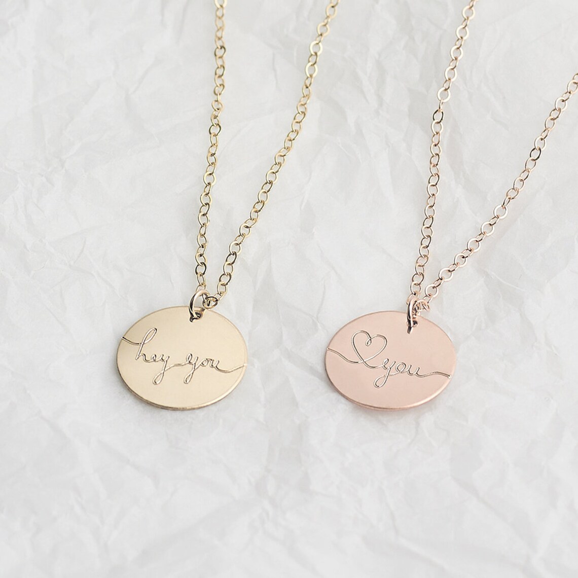 Personalised Phrase Disc Necklace Gold Disc Necklace - Etsy