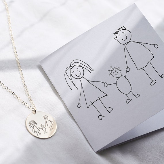 Children's drawing best sale necklace