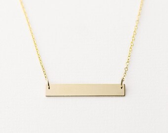 Wunsch - 14k gold filled horizontale Bar Halskette - minimale Goldbarren Halskette - Goldkette für jeden Tag - Geschenk für Braut