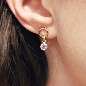 14k Gold Filled Birthstone Earrings image 2