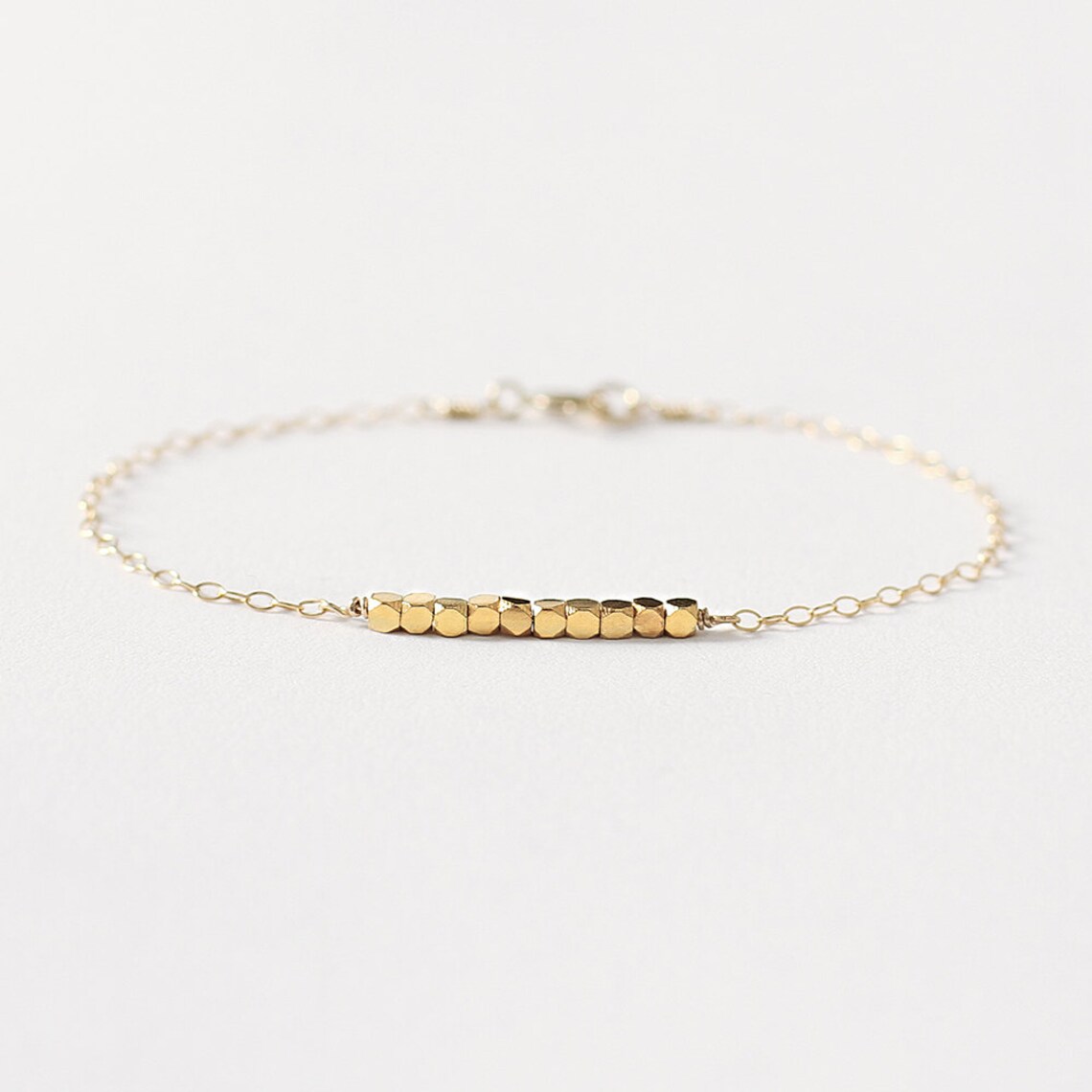 Anais dainty gold bracelet 14k gold bead bracelet Etsy