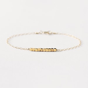 Anais - dainty gold bracelet - 14k gold bead bracelet - delicate gold bracelet - tiny beaded bracelet - bridesmaid bracelet - gift for mum