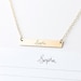 Your Handwriting Bar Necklace - gold fill signature necklace - actual handwriting name bar - memorial gift - gift for her 