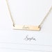 Your Handwriting Bar Necklace - gold fill signature necklace - actual handwriting name bar - memorial gift - gift for her 