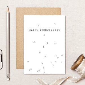 Tarjeta de feliz aniversario: tarjeta de aniversario para él o ella: tarjeta minimalista para novia, novio, esposo, esposa, boda