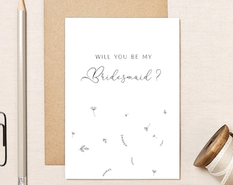 Will You Be My Bridesmaid Card - Bridesmaid Proposal - Wedding Cards - Bridesmaid Gift