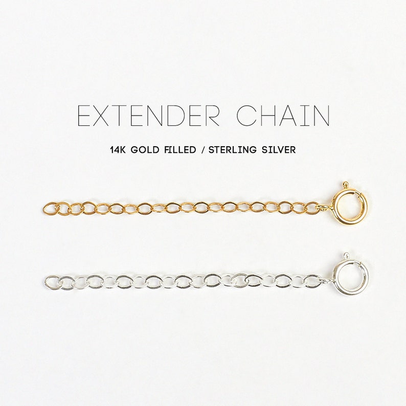 Bracelet or necklace extender chain 14k gold fill, rose gold fill, sterling silver make your jewellery length adjustable image 1