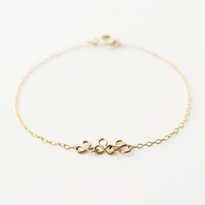 Grace delicate 14k gold chain bracelet dainty gold bracelet simple silver bracelet gift for sister, daughter, girlfriend image 1