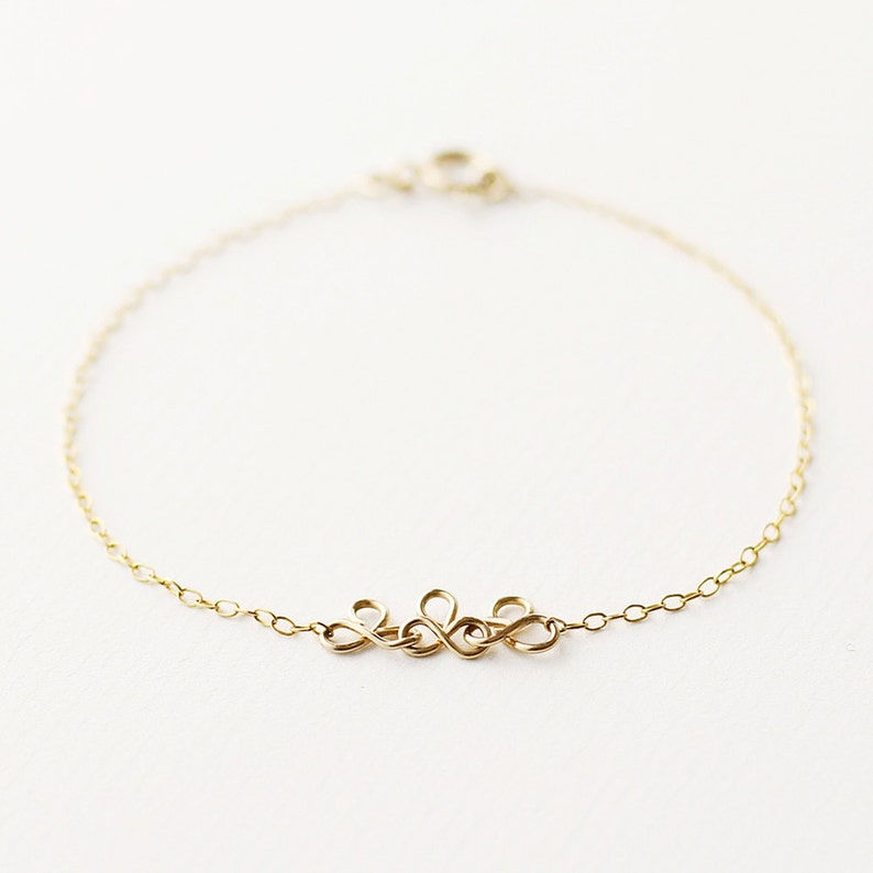 Grace delicate 14k gold chain bracelet dainty gold bracelet simple silver bracelet gift for sister, daughter, girlfriend image 1