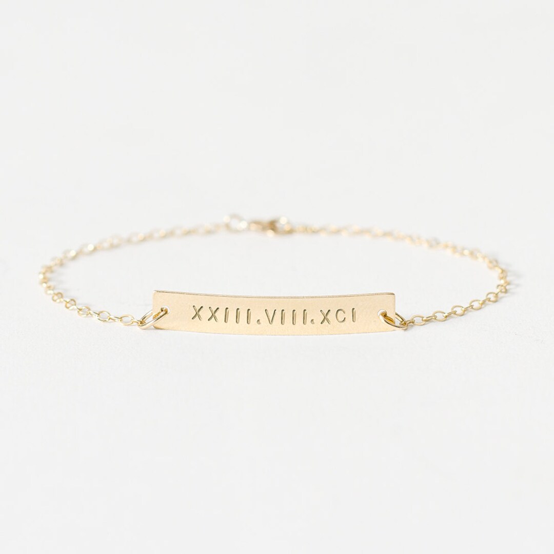 Engravable Bar Bracelet  Personalised Bracelets  Bar Necklace