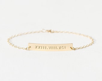 Gepersonaliseerde bararmband - gouden naamplaatarmband - gepersonaliseerde zilveren armband - huwelijkscadeau - aangepaste naambararmband