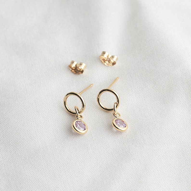14k Gold Filled Birthstone Earrings image 5