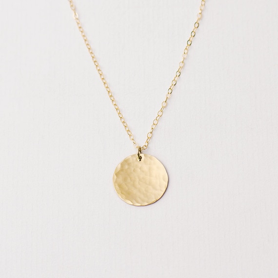 Hammered Disc Pendant Necklace - Reagan – Adorned by Ruth