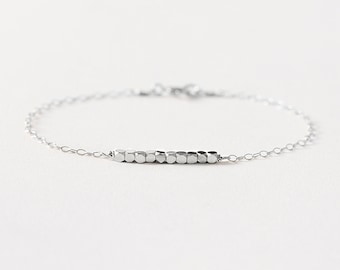 Anais - dainty silver bracelet - sterling silver bead bracelet - delicate silver bracelet - tiny beaded bracelet - gift for her